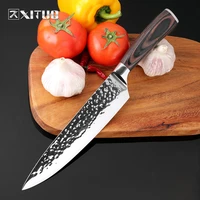 xituo new chef knives 8inch handmade forged 7cr17mov stainless steel sharp kitchen knife santoku filleting cleaver slicing tool