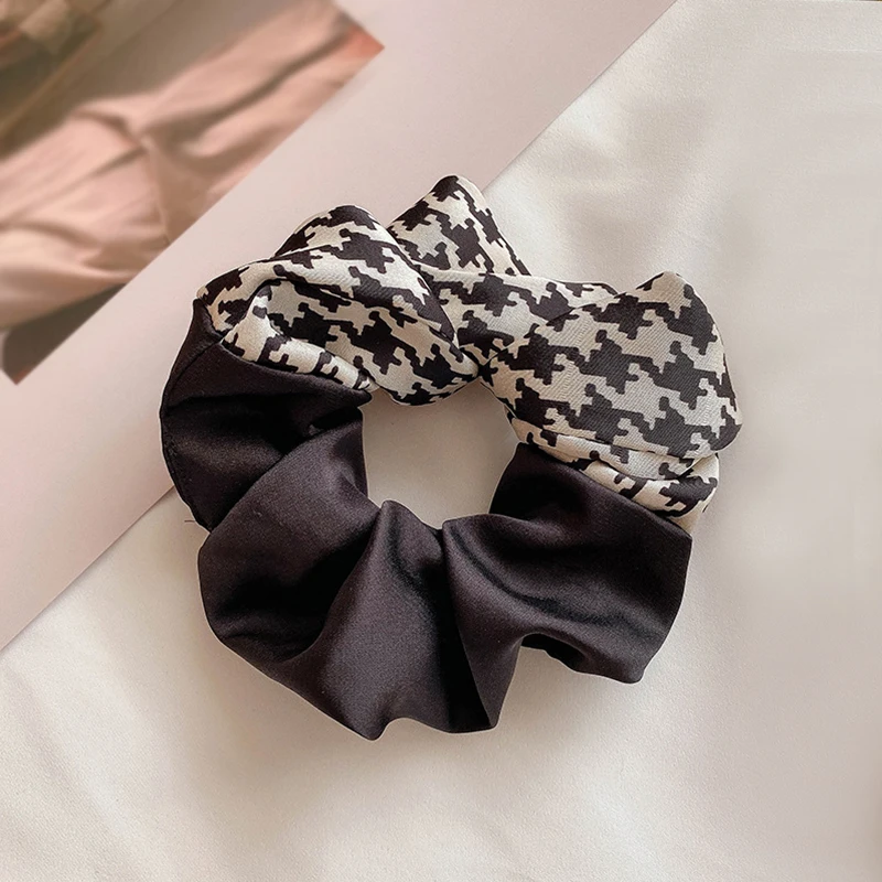 

Vintage Plaid Floral Print Hair Scrunchies Bowknot Elastic Hair Band Long Ribbon Hair Ring Hair Scarf Streamer Hair Rope Korea