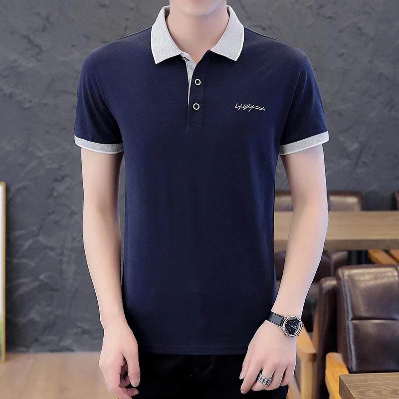 Рубашка-поло мужская хлопок короткий рукав летняя модная блуза | Мужская одежда