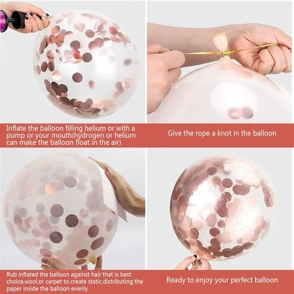 20 штук шар цвета розового золота набор конфетти латексные шары Happy День рождения