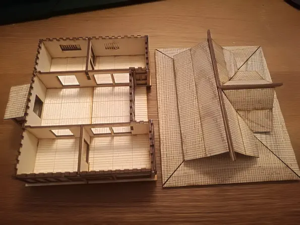 Настольные игры DIY кукольный домик миниатюрная деревянная сцена модель с 28 мм соотношение 1:56 для японских воюющих штатов Размер 22*18*12 см