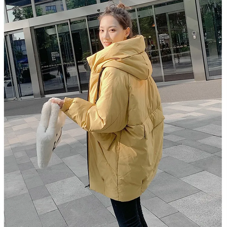 Женские модные парки с карманами и капюшоном одноцветные пальто 2019 зимнее Новое