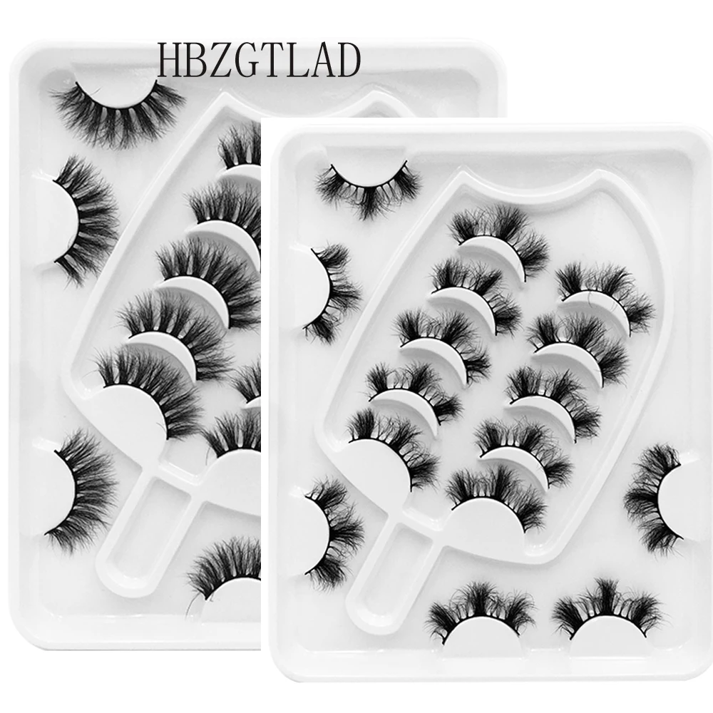 

2/7/8 Pair Fluffy Lashes 8-25mm 3d Mink Lashes Long Thick Natural False Eyelashes Wholesale Lashes Vendors Makeup Mink Eyelashes