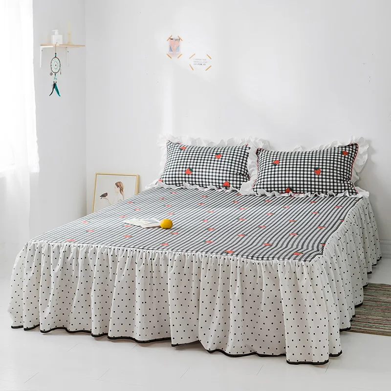 

Cartoon cute strawberry bedding set girl twin full queen king cotton home textile plaid bedspread pillowcase quilt cover sets