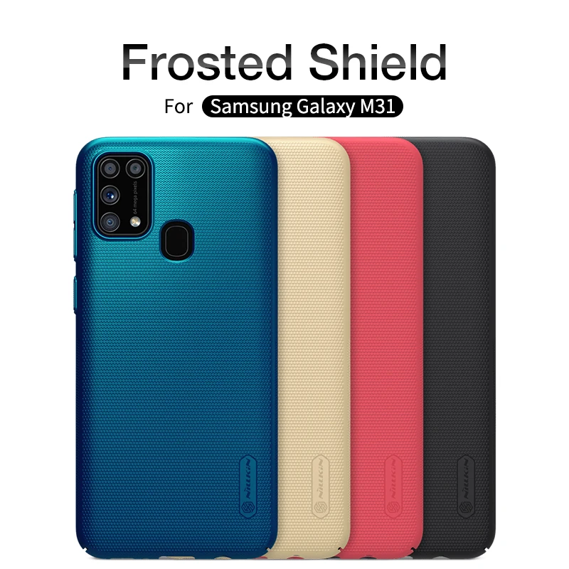 

Case For Samsung M31 Cover Galaxy M31 NILLKIN Super Frosted Shield Matte PC back cover case for Samsung M31 gift holder