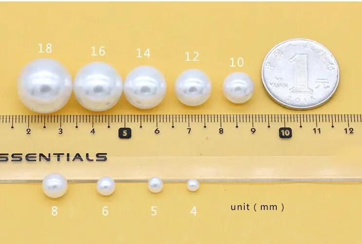 20p 16mm white Высокий яркий 4-20 мм кремовый/Белый ABS имитация жемчуга без отверстия Круглый Шарм Акриловые ювелирные изделия делая бусины для детского счетчик игрушек Декор - Цвет: 20p 16mm white