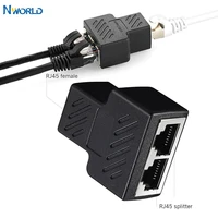 10pcs rj45 splitter adapter 1 to 2 port usb to rj45 socket adapter cable lan network connector 8p8c extender plug for cat567