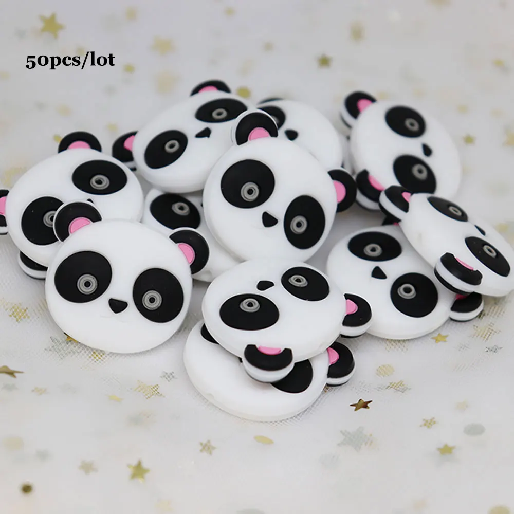 

50 шт., силиконовые бусины-прорезыватели для зубов