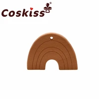 coskiss beech wooden toys diy crafts baby teether for making rattles rainbow educational toy wooden teether for new born teether