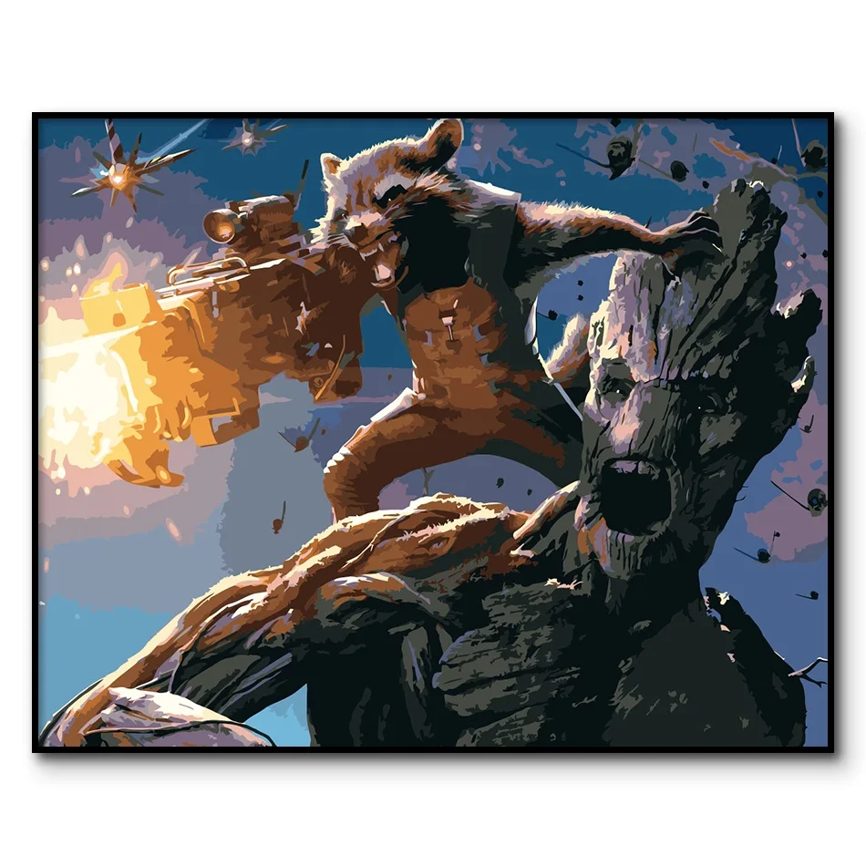 Картины Guardian of the Galaxy Раскрашивание по номерам для взрослых картины Groot | Дом и сад