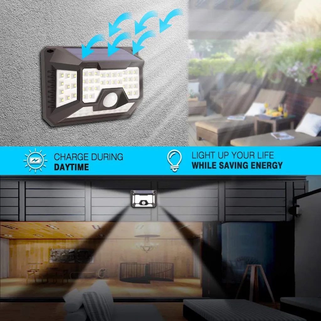 Солнечный настенный светильник Водонепроницаемый человеческого тела