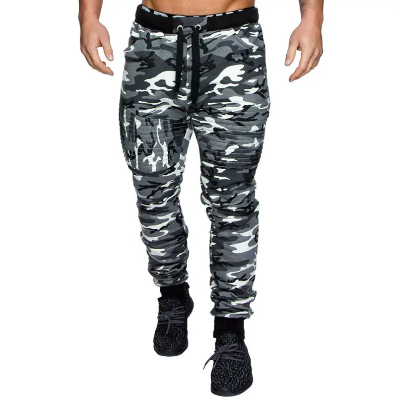 

STOCK Mens Camouflage Biker Style Training Sport Pants Jogging Trousers
