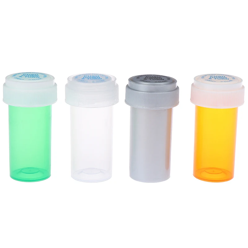 1pc Pill Box Travel Case Plastic Push Down Turn Vial Container Weed Storage Stash Jar Bottle Herb | Красота и здоровье