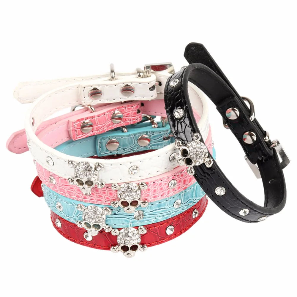 PipiFren собак воротники выдвижной череп стразы аксессуары щенок товары для