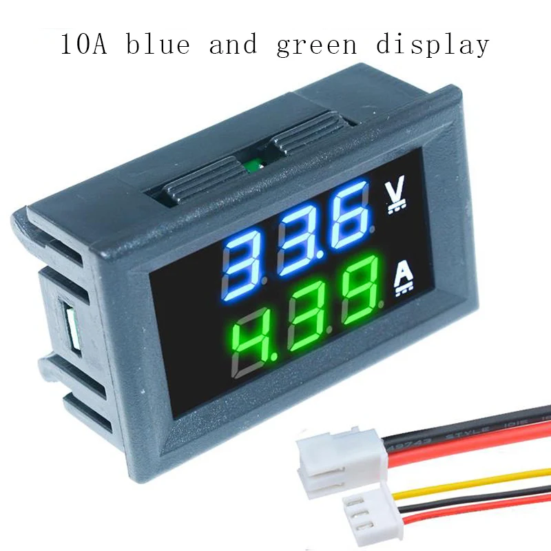 Вольтметр Амперметр постоянного тока 100 в 10 А 50 со светодиодный Ной подсветкой