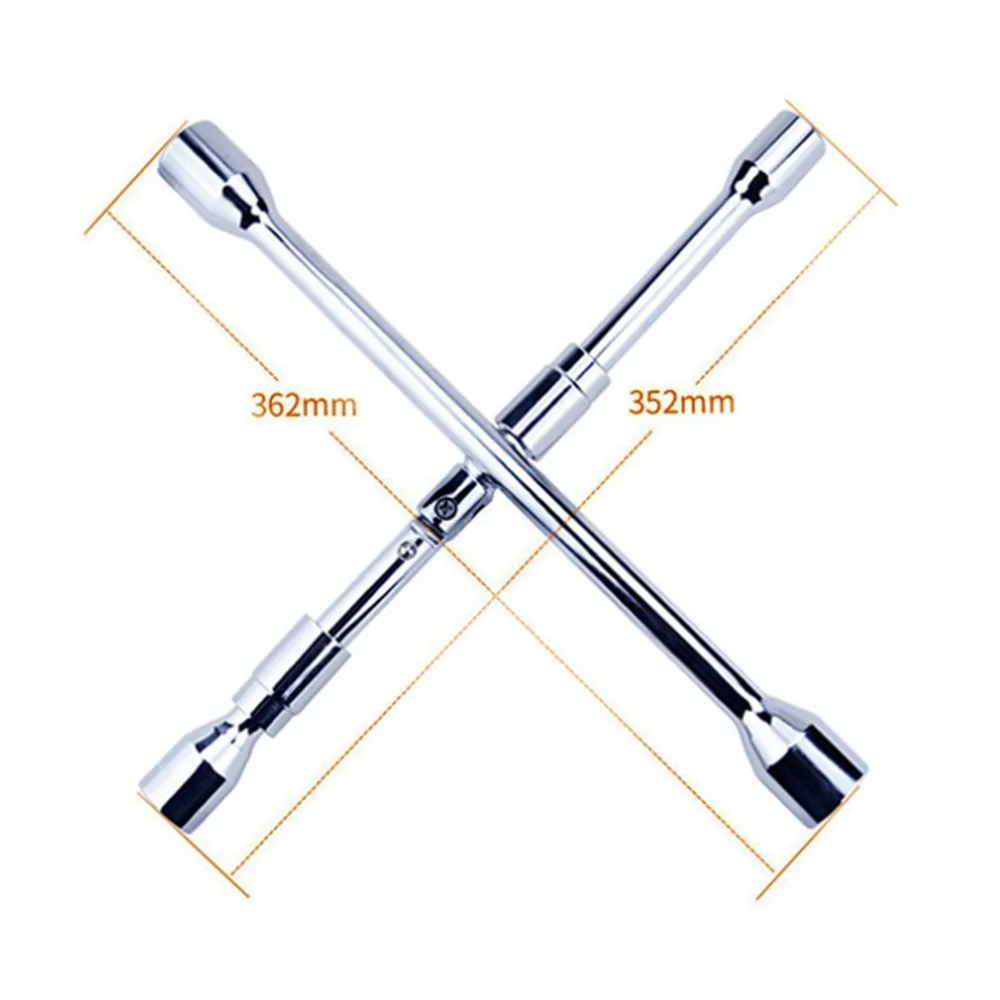 

Folding Cross Wrench Car Wheel Repair Tool 17 19 21 23 Mm Auto Socket Spanner Stowable Adjustable Portable Change Nut Tire Lug
