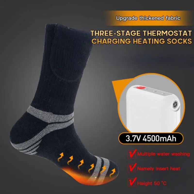 

Heating Socks 3.7V 3Adjustable Warmer Electric Heated Socks Rechargeable Battery For Women Men Winter Outdoor Skiing Sport