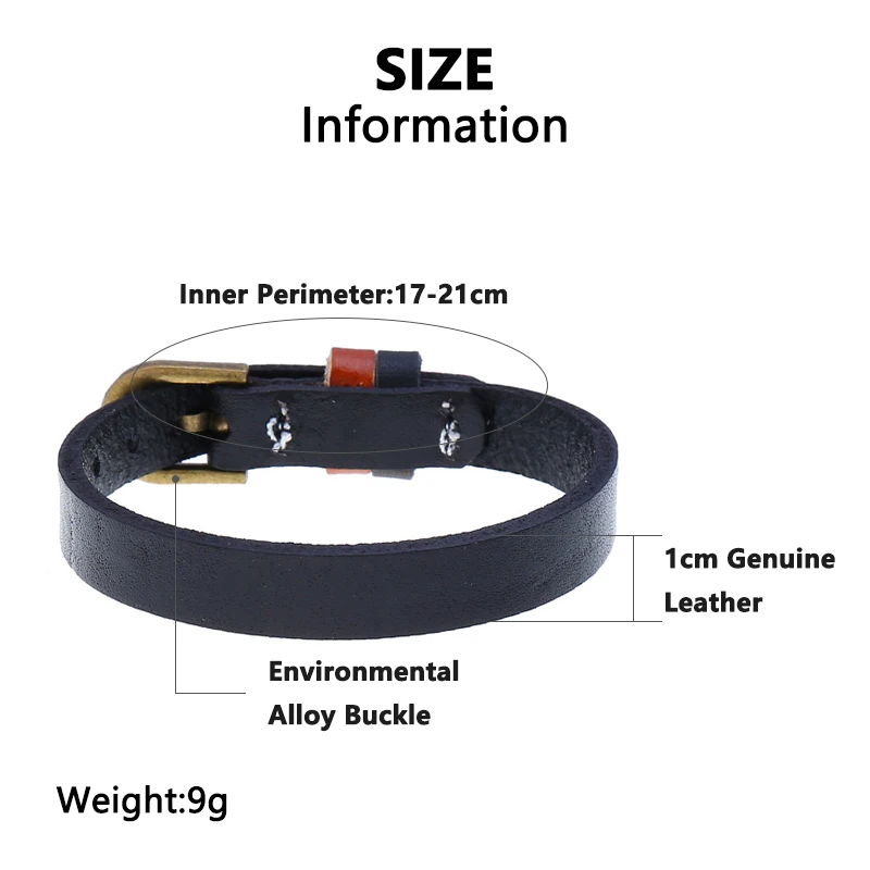 Браслет мужской из натуральной воловьей кожи с пряжкой экологического сплава |