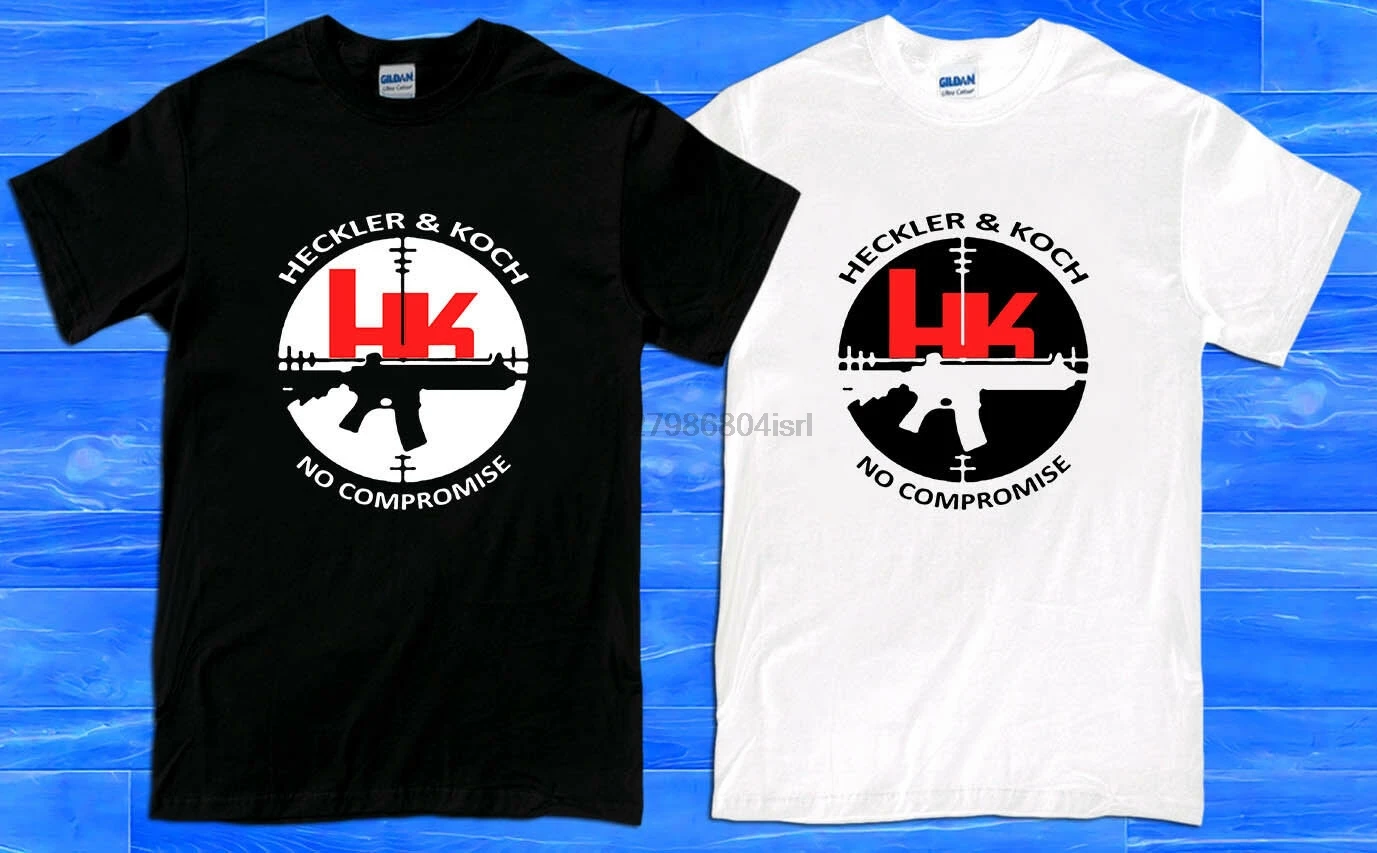 Логотип HK Heckler & amp Koch Мужская футболка с огнестрельным оружием размеры от S до
