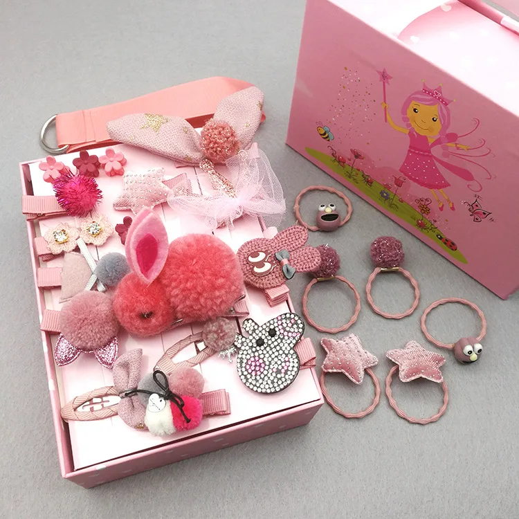 24 шт./компл. детские заколки для волос милые аксессуары девочек бант цветок с