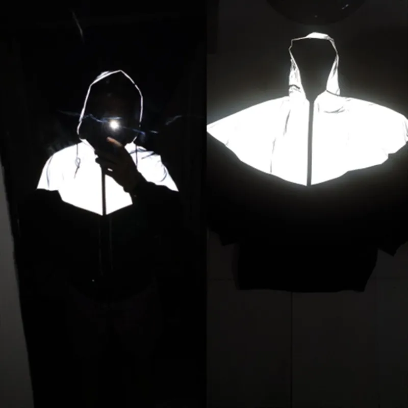 Светоотражающая Мужская/Женская ветровка в стиле Харадзюку уличная одежда с