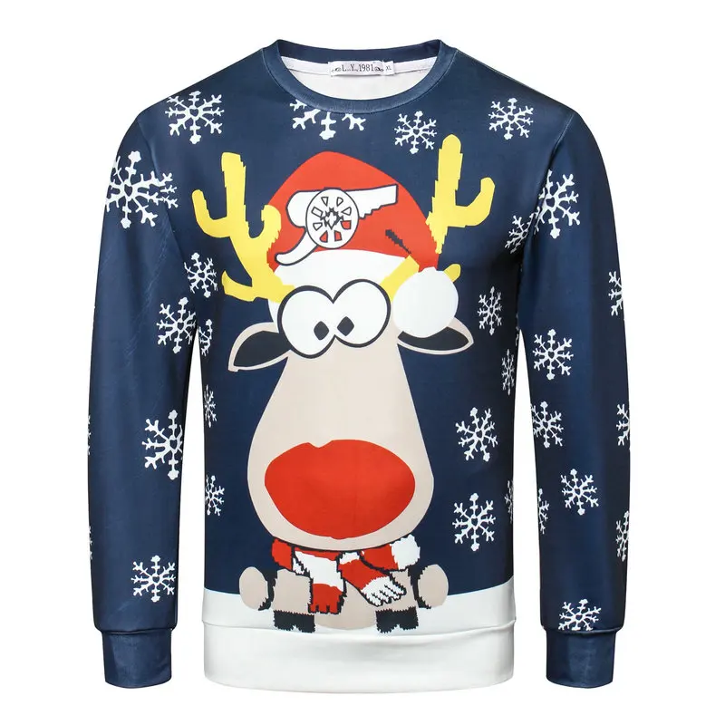 

2021 3D Jumper Snowman Deer NEW Santa Claus Xmas Patterned Sweater Ugly Christmas Sweaters Tops For Men Women Pullovers