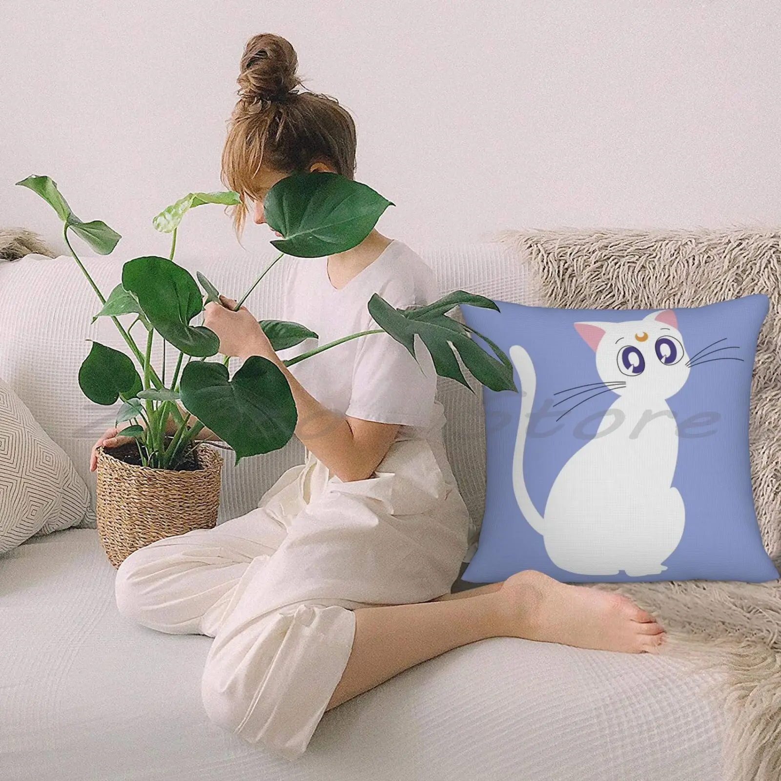 Artemis Pillow Cover Personalized Diy Throw Flax Plush Velvet Soft Sailor V Venus Scout | Дом и сад