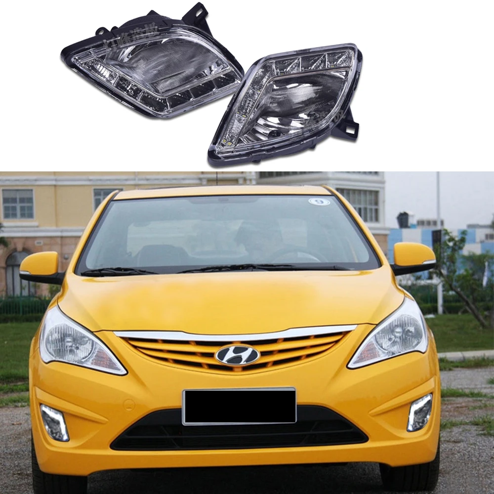 Дневной ходовой светильник для hyundai Verna 2010-2013 светодиодный DRL противотуманный с