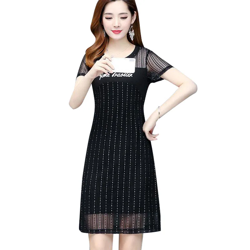 

Women Casual Summer A-Line Dresses Lady Short Sleeve Striped Printed Patchwork Mini A-Line Dress Vestidos SS153