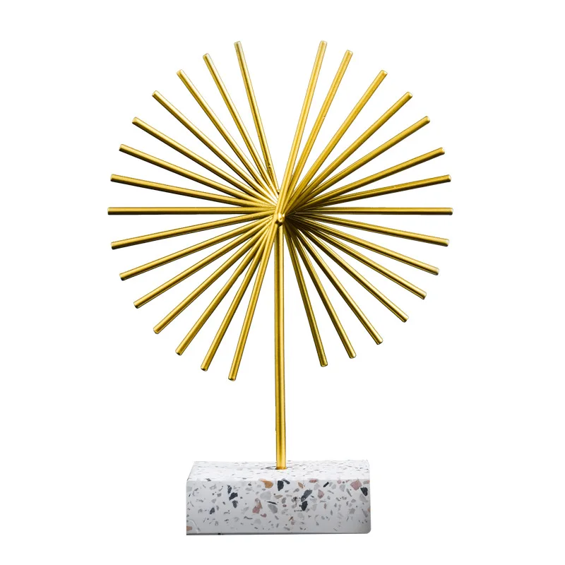 

Nordic Simple Wrought Iron Gold Geometric Ornaments Modern Metal Art Living Room Office Cabinets Ornaments Statue Decor Crafts