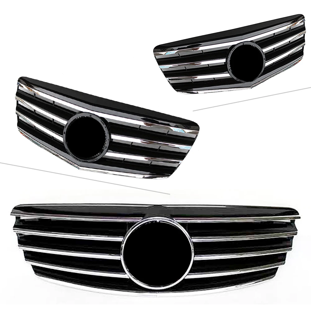 Автомобильная Передняя решетка для 2007 2008 2009 Mercedes Benz E-Class W211 E320 E350 E500 Хром Черный ABS пластик аксессуары