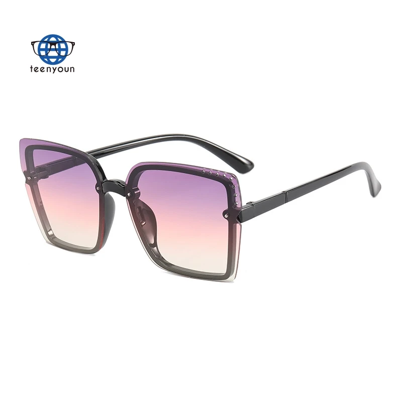 

Teenyoun 2021 Square Sunglasses Big Frame Sun Glasses New Fashion Eyeglasses Street Women UV400 Plastic Adult Cn(origin) 5269