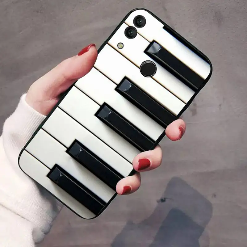 

Black white music piano Phone Case For Huawei Honor 7C 7A 8X 8A 9 10 10i Lite 20 NOVA 3i 3e