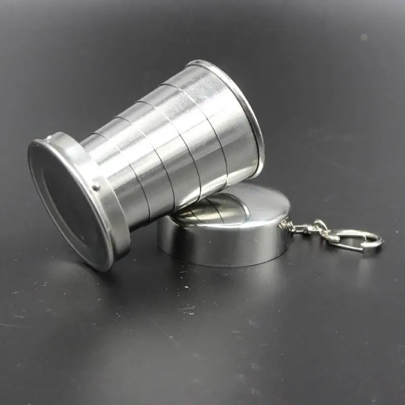 Стальная Портативная Складная складная телескопическая чашка для путешествий