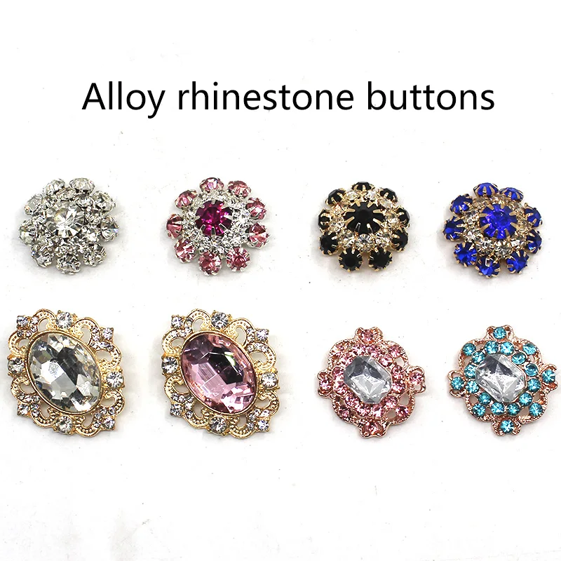 

Limited New 10pcs/Lot Mixed Size Shape Buttons For Clothing Diy Accessories Sweater Overcoat Inlaid Metal Dress Decoration