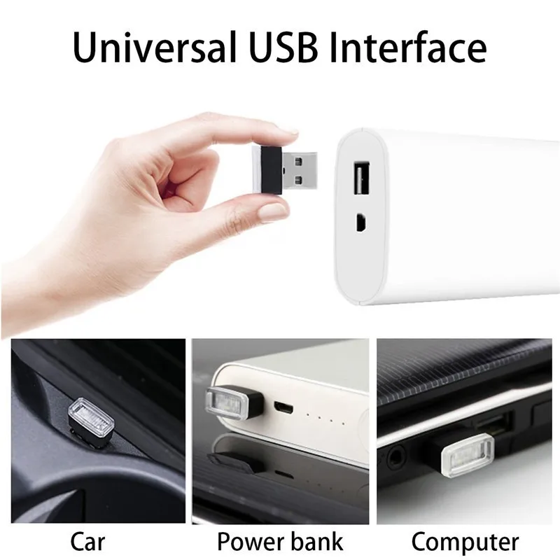Миниатюрный светодиодный автомобильный светильник USB-ламсветильник для
