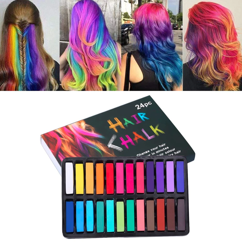 Stemporary Hair Color Chalks Crayons Non-toxic  Dye Pastels Stick Diy Styling Tools For Girls Kids Party Cosplay