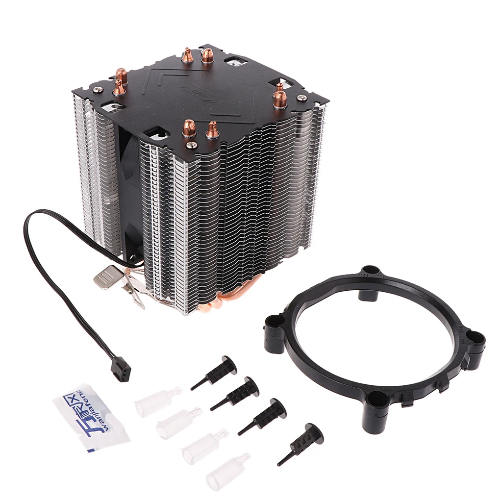 Красный 4 теплотрубки 12V 130W Процессор кулер 3-контактный вентилятор радиатора для Intel LGA2011/LGA1366/LGA1156 AMD AM3+/AM3/AM2+/AM2 вентиляторы и охлаждение