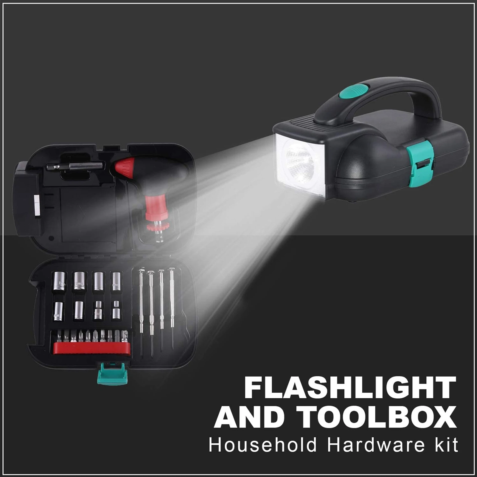 

Flashlight Tool Set With Light Tool Box 24-piece Set Of Hardware Tools Set Bright Torch Light With Built In Tool Kit For Outdoor