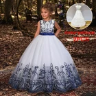 2022 летнее пышное платье принцессы с цветами элегантные Детские платья для девочек Детский костюм вечернее свадебвечерние платье на 10 12 лет