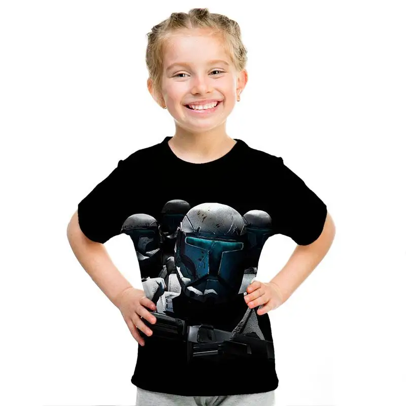Звездные войны 3D imprimir bien de los hombres/las nias Топы Camiseta de manga corta Caballero Jedi imprimir nios camiseta de moda