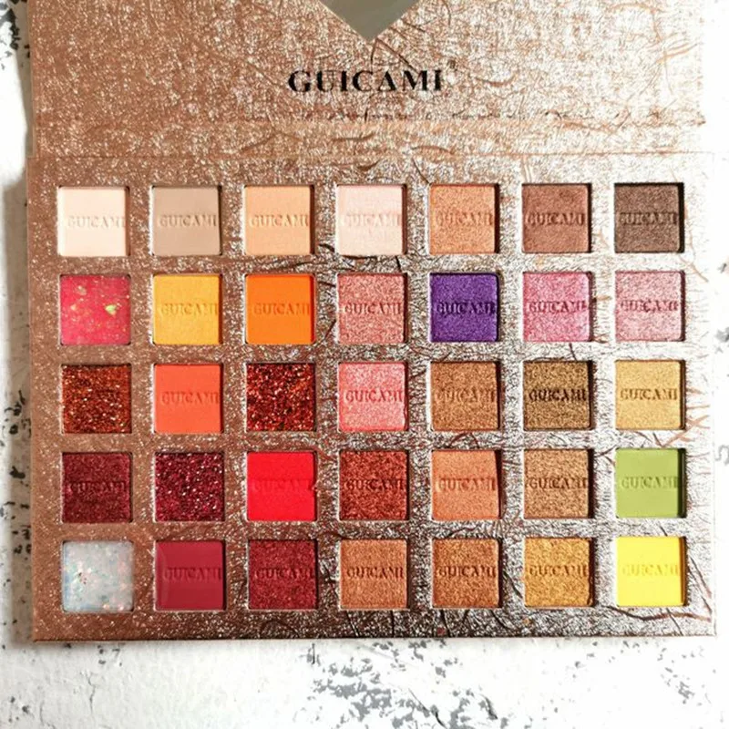 Палитра теней для век 35 цветов косметика мерцающий матовый блеск хайлайтер