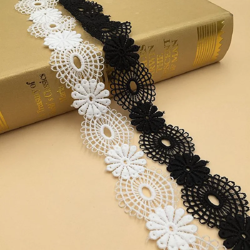 Водорастворимый Шелковый цветок шириной 3 5 см кружевная отделка по краю ленты