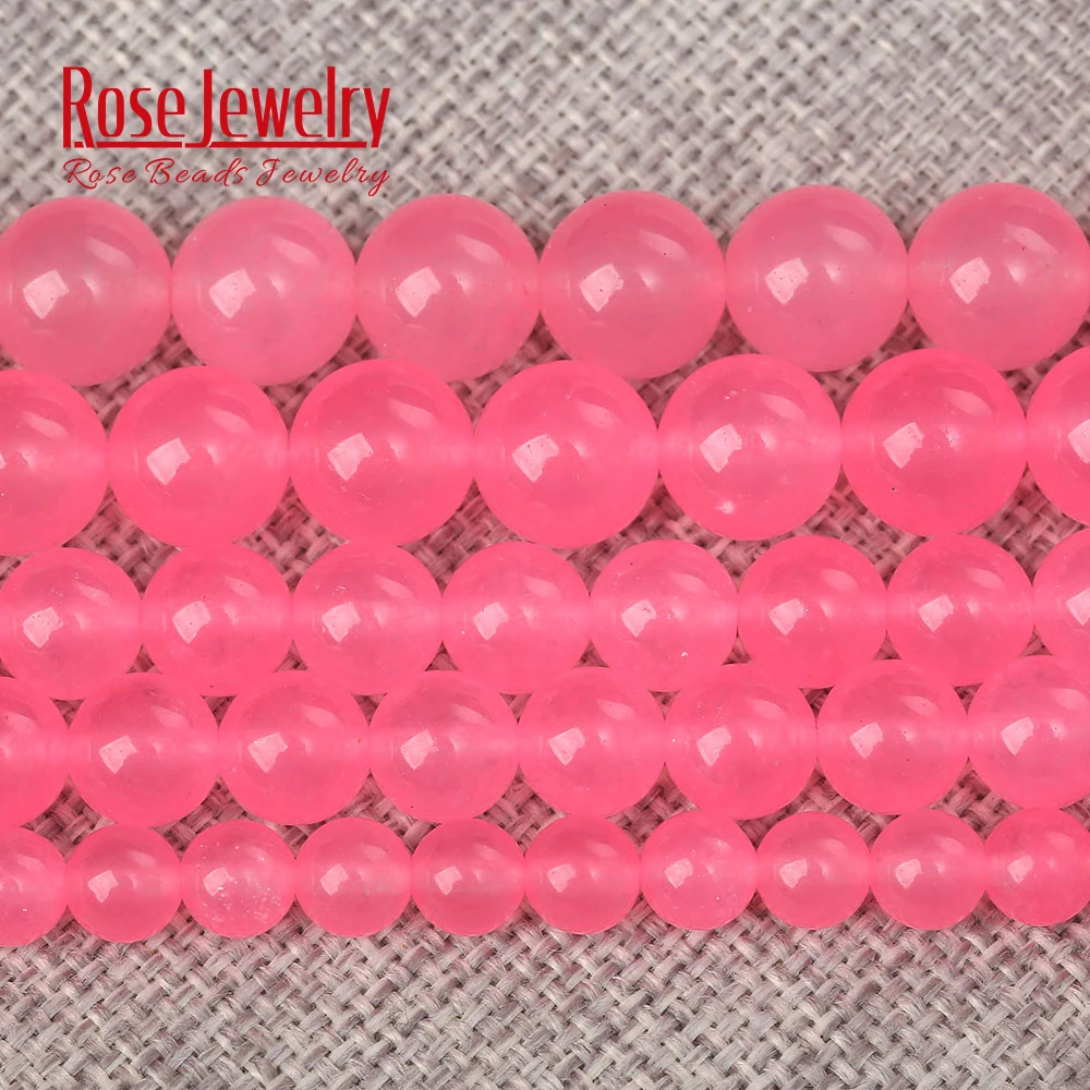 Бусины из нефрита натурального камня бусины розового халцедона для изготовления