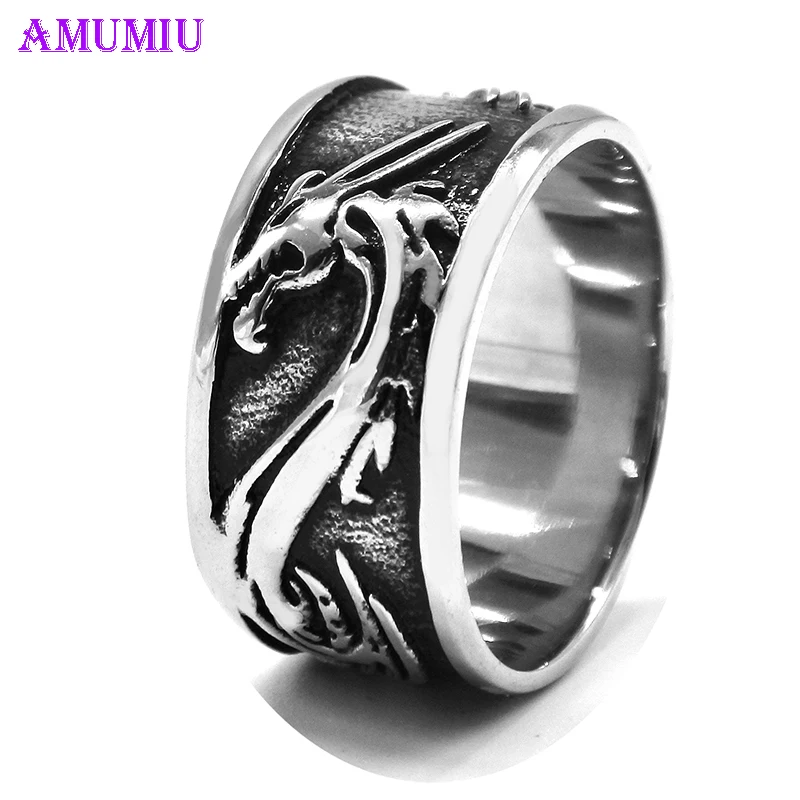 AMUMIU кольцо с китайским драконом для мужчин и женщин панк хип хоп мужское животное