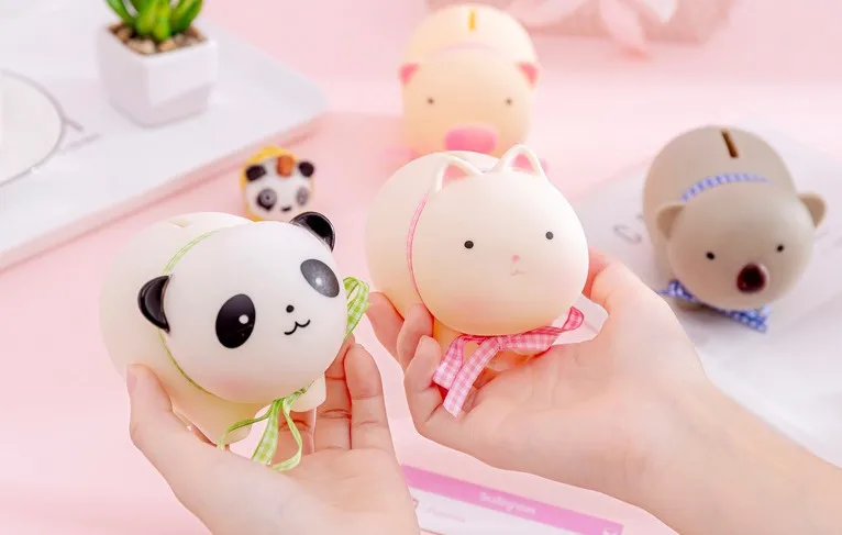 1 шт. Kawaii чехол для экономии денег свинья кошка панда банк домашний Декор Детский мультфильм подарок на день рождения коробка для хранения монет вечерние сувениры
