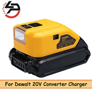 dcb090 battery adapter for dewalt 18v 20v max battery usb charger type c fast charger led work light power source supply free global shipping