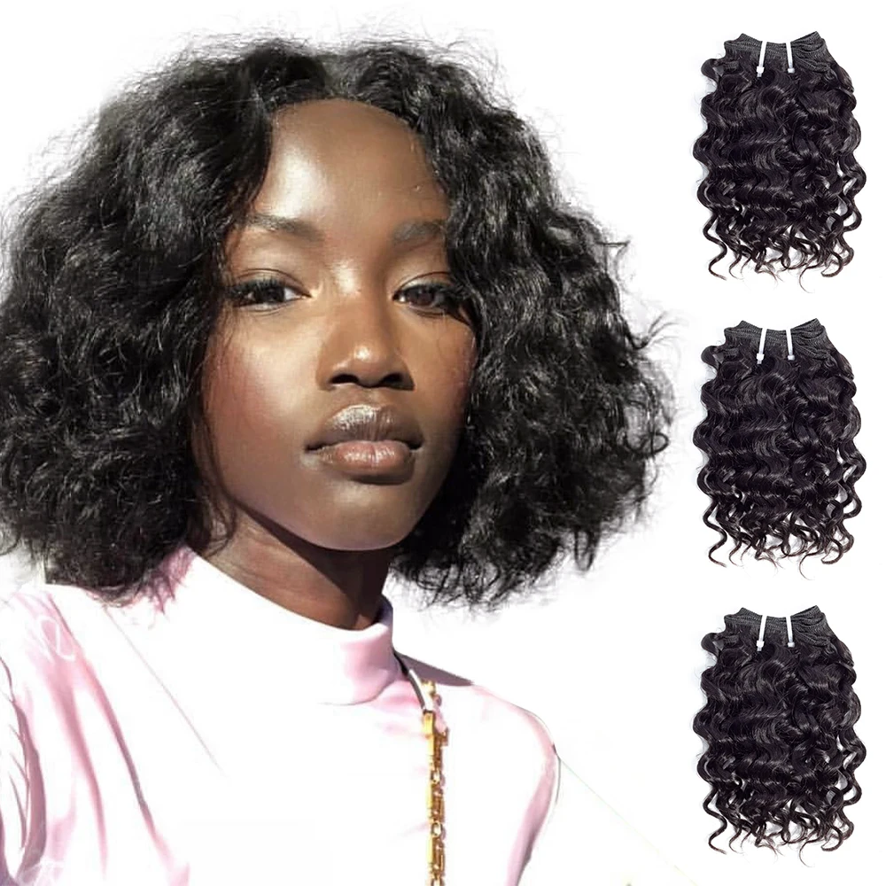 Пряди натуральных человеческих волос 3 шт./лот двойное плетение бразильские