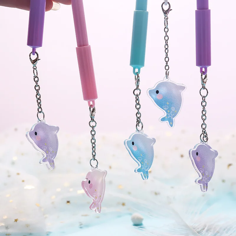 1 шт. кавайные дельфины ручки подвески 0 5 мм Милая гелевая ручка подарок для детей