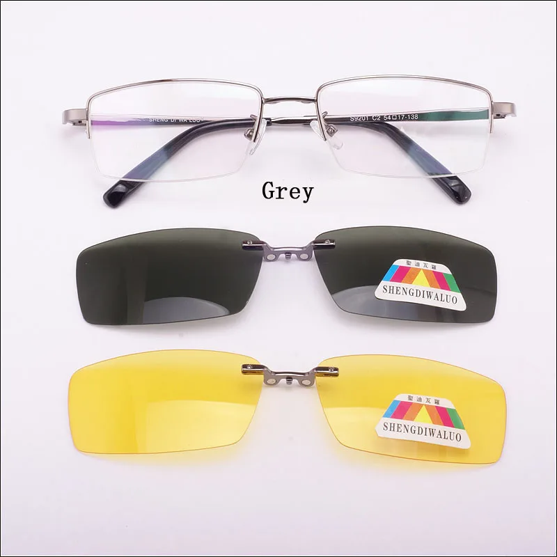 Оправа для очков мужчин + 2 шт. солнцезащитные очки с магнитной застежкой UV400